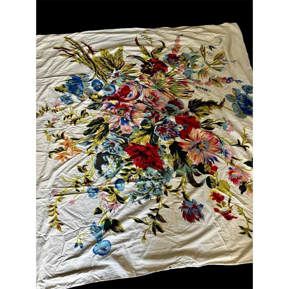 Urban Outfitters Boho Maximalist Romantic Bright Floral Cotton Duvet Cover Full